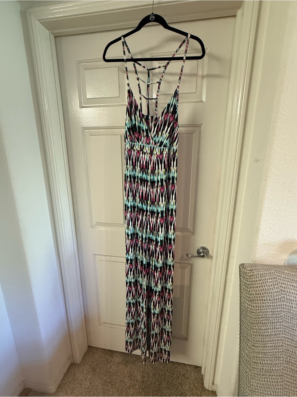 Tart Strappy Multicolor Patterned Maxi Dress